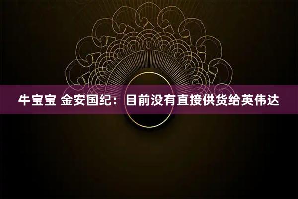 牛宝宝 金安国纪：目前没有直接供货给英伟达